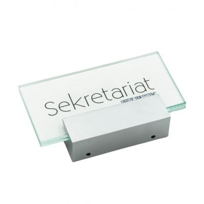 Tuerschild VITRUM A Glasschild mit Aluhalter für Buero